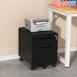 Modern Metal File Cabinets with Locks Mobile Rolling Cabinets Steel File Cabinet Office Furniture 2 Drawer File Storage Cabinets