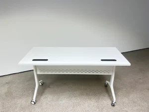 Modern Metal Folding Desk With Wheels Multi Purpose Office & Training Room Table Durable Commercial Furniture