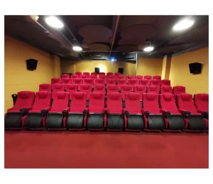 Modern Metal Folding Theater Chair Durable Comfortable Electric for Hotel Home Cinema Gym Living Room Use