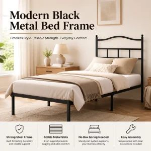 Modern Metal Frame Bed Hollow Headboard Storage Box Wrought Iron Single Bed for Bedroom Hotel School Apartment Use Eco Friendly