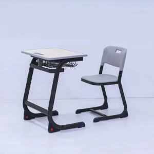 Modern Metal Frame Eco friendly School Desk and Chair Set with Plastic Table Top for School Children’s Drawing