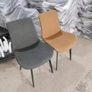 Modern Metal Frame Leather Dining Chair Comfortable Seat for Restaurants Coffee Shops Outdoor Villa Use Commercial Furniture