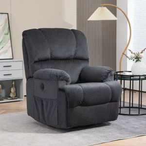Modern Metal Frame PU Leather Sofa Chair with Remote Control Adjustable for Living Room