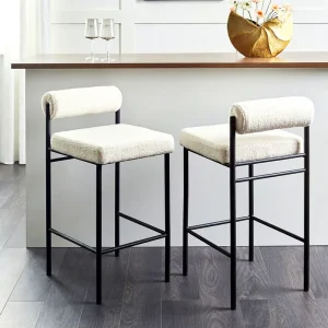 Modern Metal High Bar Stool with Steady Backrest for Hotel and Home Use Durable Commercial Furniture