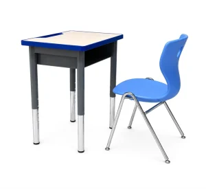 Modern Metal High School Student Desk and Chair Set Writing Tables for Classroom or Bedroom Use