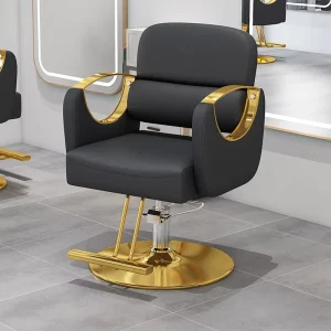 Modern Metal Leather Barber Chair 360 Rotation Ergonomic Design Height Adjustable Portable Stable Durable Easy Clean Barber Shop