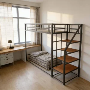 Modern Metal Loft Bed Loft Bed Student Dormitory Staff Apartment Company Apartment University Use