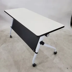 Modern Metal Mobile Rectangular Modular Office Meeting Room Furniture Foldable Training Table with Wheels for School, Home, Office