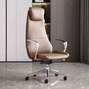 Modern Metal Office Chair Ergonomic High Back Unique Design Executive Home Swivel Chair Armrest Stainless Steel Adjustable