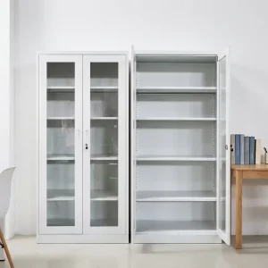 Modern Metal Office Furniture Library Cupboard with Glass Doors Large Capacity Storage Filing Cabinet for Home Office