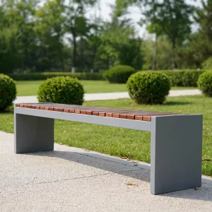 Modern Metal Outdoor Park Bench with Eco Friendly Design Durable and Water Resistant for Patio and Garden Use
