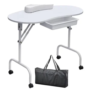 Modern Metal Patterned Folding Nail Table with Vacuum and Light Portable Beauty Salon Manicure Table for Living Room