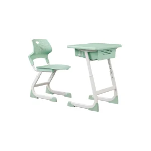 Modern Metal Plastic Collaborative Learning Desk Chair Set Standard Size Single Seat School Furniture for Commercial Use