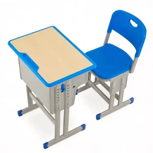 Modern Metal Preschool Table and Chair Set with Toy Basket and Book Hook Colorful Rounded Edge Kids School Furniture OEM ODM