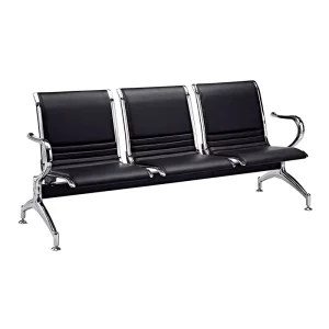 Modern Metal Public Waiting Chairs for Airport Park Hospital Use Customized Color PU Leather Seat Aluminum Frame Stackable