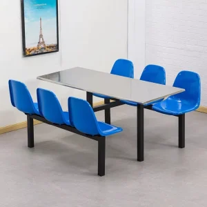 Modern Metal Restaurant Furniture Commercial Dining Table Set with Soft Design for School Hospital Outdoor Mall