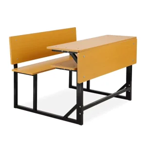 Modern Metal School Desk Bench and Chair Set Double Student Study Table Classroom Furniture