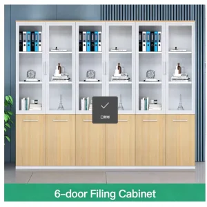 Modern Metal Solid Wood Office Filing Cabinet School Use Durable Space Saving