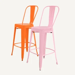 Modern Metal Stackable Barstool High Chair Outdoor Industrial Restaurant Bar Chair