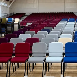 Modern Metal Stackable Padded Comfortable Durable Church Chairs for Living Room Auditorium Conference Use