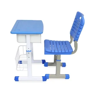 Modern Metal Student Desk and Chair Set for School Classroom and Home Office Use