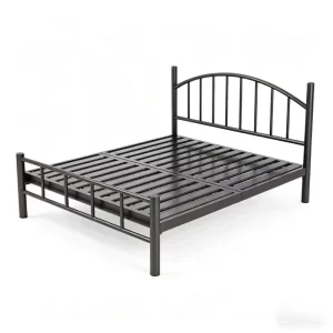 Modern Metal Tube Slats Bed Frame Queen Size Easy Assembly Iron Bedstead for Bedroom Dormitory Airbnb