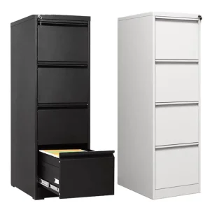 Modern Metal Vertical 4-Drawer Lockable Adjustable Filing Cabinet Customized RAL Color Pre-Assembled Plastic Metal Handles for