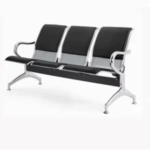 Modern Metal Waiting Chairs 3 4 5 Seater Leather Seat Adjustable Height Commercial