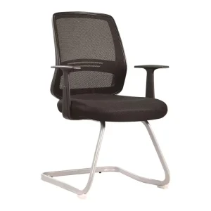 Modern Mid Back Black Mesh Guest Visitor Waiting Reception Chairs