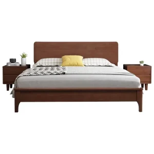 Modern Mid Century Solid Wood King Size Bed Set with Nightstands for Bedroom Hotel Apartment Use Convertible Design