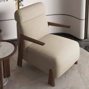 Modern Mid Century Style Handmade Eco Friendly Golden Teak Leisure Chair Foam Filled Red Living Room Bedroom Hospital Home