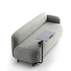 Modern Middle Back Comfortable Office Meeting Sofa Single Seating Sofa with Writing Tablet