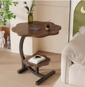 Modern Mini Round Side Table for Living Room and Dining for Small Home Apartment Coffee Table with Bed Design