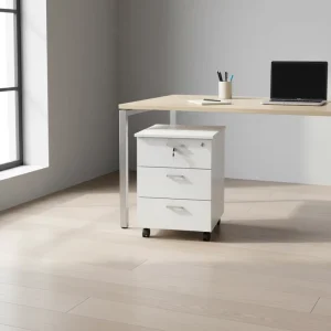 Modern Minimalism A4 Three Drawer Steel Frame Mobile Commercial Filing Cabinet Wooden Lock Office Bedside Use China Origin Model