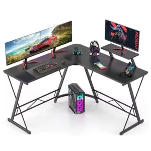 Modern Minimalism L-Shaped Corner Computer Desk PVC Material for Office Study Home Use Factory Direct Supply