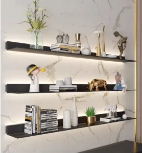 Modern Minimalism Wooden Hanging Bookshelf Floating Rack Bookcase Home Office Living Room Bedroom School Customized Size Color