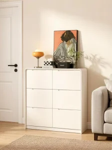 Modern Minimalist 6-Drawer Adjustable Shoe Cabinet Eco-Friendly Durable Space-Saving Storage
