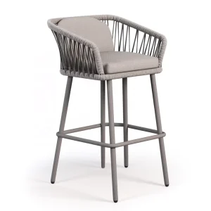 Modern Minimalist Aluminum Rope Bar Chair for Outdoor High Chair with Elegant Design for Garden Hotels and Villas