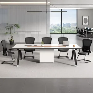 Modern Minimalist Bamboo Conference Table Multifunctional Bar Style Meeting Desk Compact Beveled Edge Office Table