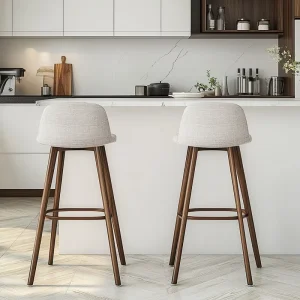 Modern Minimalist Bar Chair Household Solid Wood High Stool for Kitchen Counter Desk