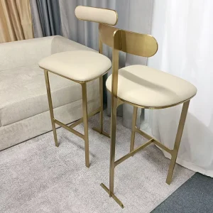 Modern Minimalist Bar Chair Simple High Chair Nordic Metal Light Luxury Italian Home Island Bar Chair