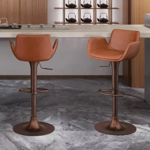 Modern Minimalist Bar Stool Household Designer Backrest High Stool European Style Rotatable