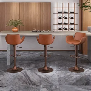 Modern Minimalist Bar Stool with Backrest European Rotatable High Counter Stool for Home Use