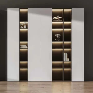 Modern Minimalist Bookshelf Customizable Storage Cabinet Multi Layer Display Shelf for Living Room Contemporary Bookcase