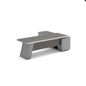Modern Minimalist Boss Desk with Elegant Gold Geometric Detail Executive Office Furniture