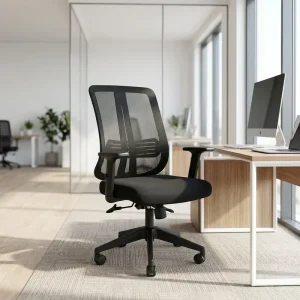 Modern Minimalist Breathable Mesh Office Computer Chair Ergonomic Height Adjustable Swivel Rolling for Staff