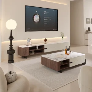 Modern Minimalist Coffee Table TV Cabinet Set High End Storage Living Room Furniture Tea Table