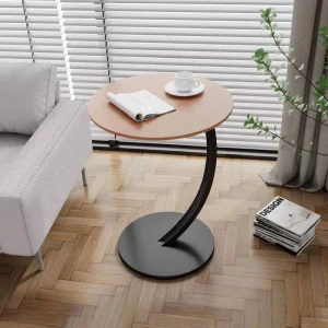 Modern Minimalist Coffee Table with Metal Frame and Storage Wooden Top for Living Room