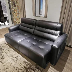 Modern Minimalist Comfortable Genuine Leather Extendable Three Seat Sectional Sofa Set Modular Furniture for Hotels