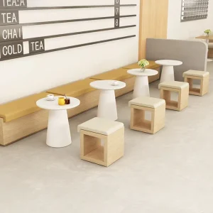 Modern Minimalist Commercial Restaurant Wall Side Booth Seating Sofa Table Chair Set Solid Wood Chairs Stools for Noodle Shops